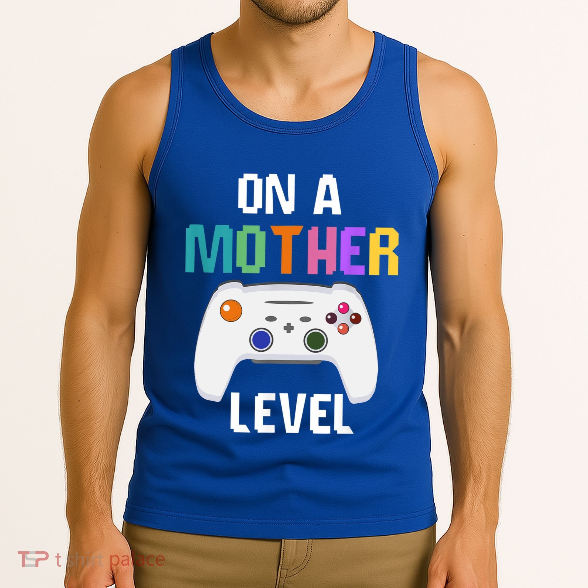 On A Mother Level Up Mothers Day Gamer Mom Retro Controller Gift Tank Top