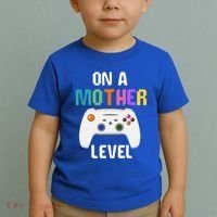 On A Mother Level Up Mothers Day Gamer Mom Retro Controller Gift Toddler T-Shirt thumb 2