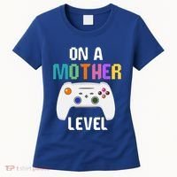 On A Mother Level Up Mothers Day Gamer Mom Retro Controller Gift Women's T-Shirt thumb 0