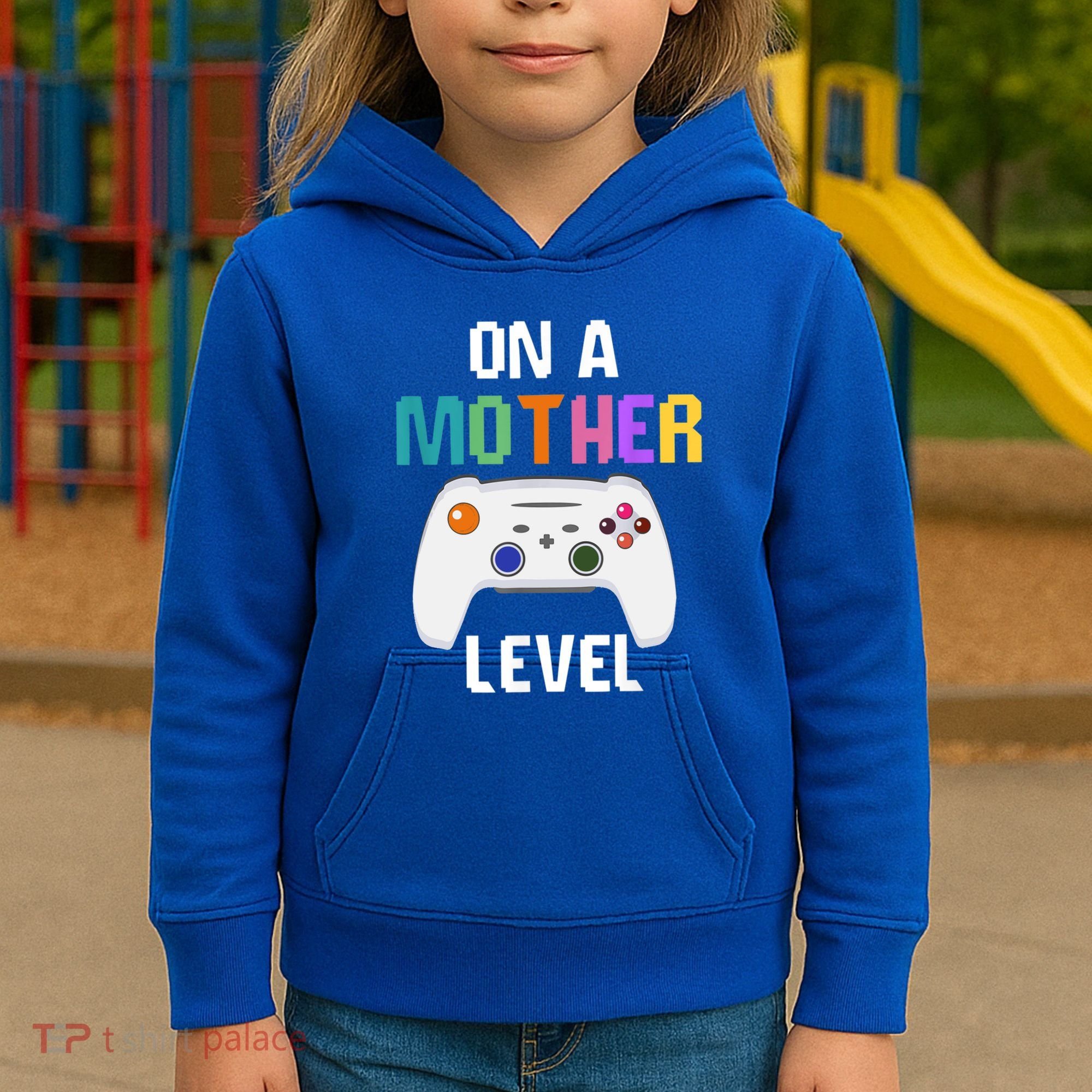 On A Mother Level Up Mothers Day Gamer Mom Retro Controller Gift Kids Hoodie