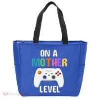 On A Mother Level Up Mothers Day Gamer Mom Retro Controller Gift Tote Bag thumb 0