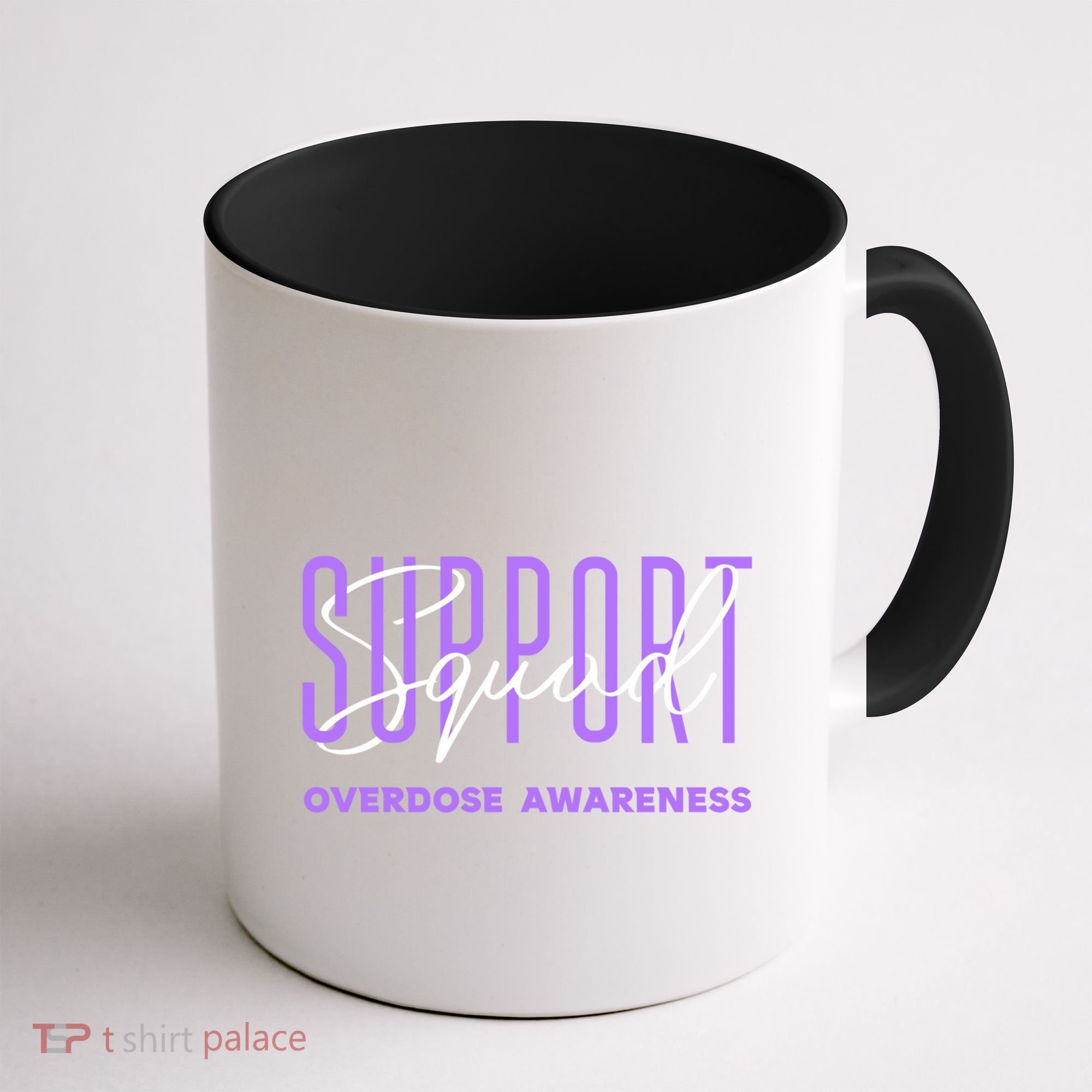 Overdose Awareness Month Support Squad Purple Ribbon Gift Coffee Mug