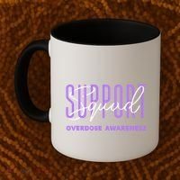 Overdose Awareness Month Support Squad Purple Ribbon Gift Coffee Mug thumb 2