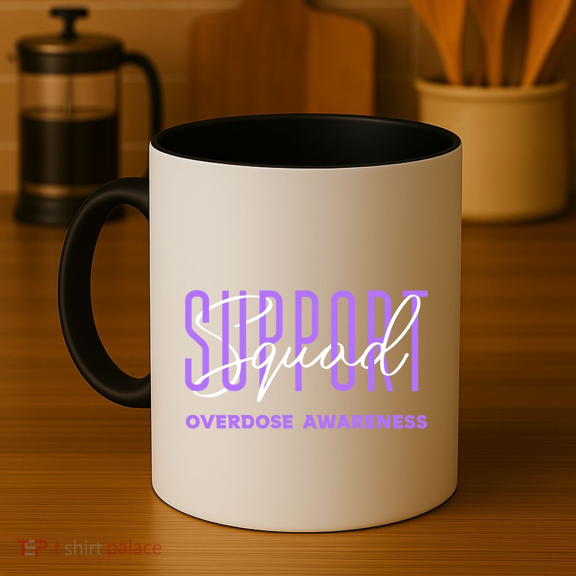 Overdose Awareness Month Support Squad Purple Ribbon Gift Coffee Mug