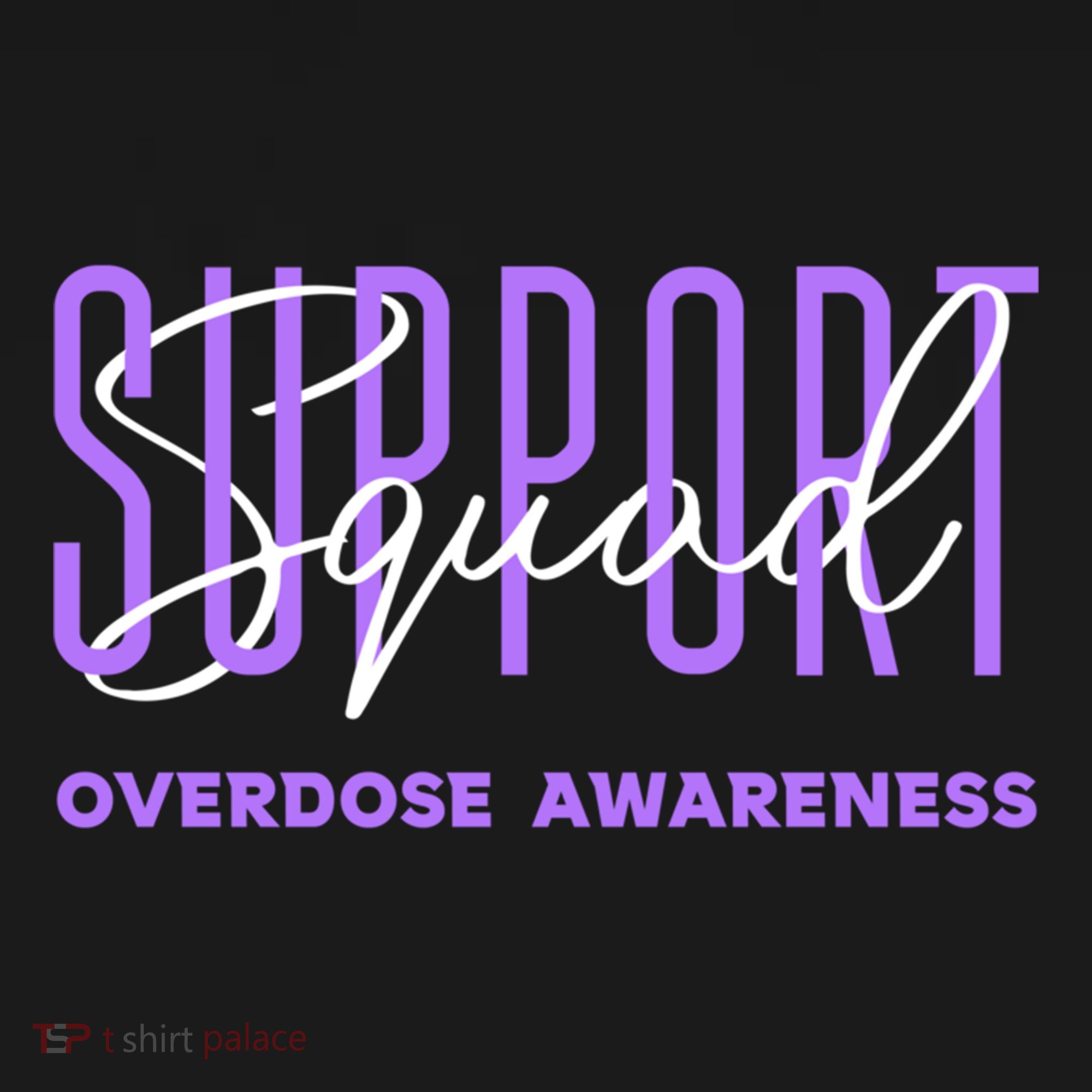 Overdose Awareness Month Support Squad Purple Ribbon Gift Women's Hoodie