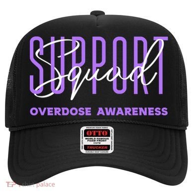 Overdose Awareness Month Support Squad Purple Ribbon Gift Hat