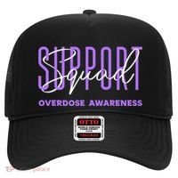 Overdose Awareness Month Support Squad Purple Ribbon Gift Hat thumb 0