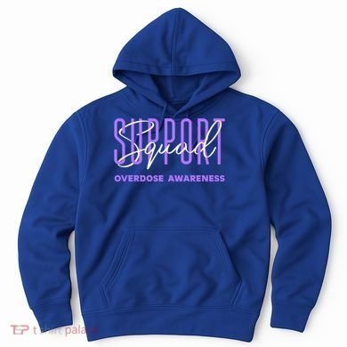 Overdose Awareness Month Support Squad Purple Ribbon Gift Hoodie