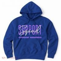 Overdose Awareness Month Support Squad Purple Ribbon Gift Hoodie thumb 0