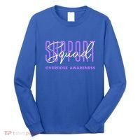 Overdose Awareness Month Support Squad Purple Ribbon Gift Long Sleeve Shirt thumb 0
