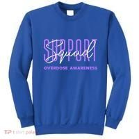 Overdose Awareness Month Support Squad Purple Ribbon Gift Sweatshirt thumb 0