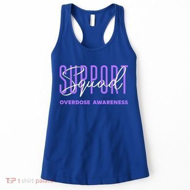 Overdose Awareness Month Support Squad Purple Ribbon Gift Women's Tank Top
