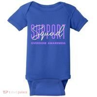 Overdose Awareness Month Support Squad Purple Ribbon Gift Baby Bodysuit thumb 0