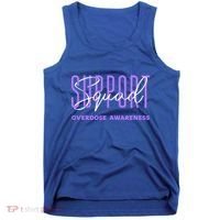 Overdose Awareness Month Support Squad Purple Ribbon Gift Tank Top thumb 0