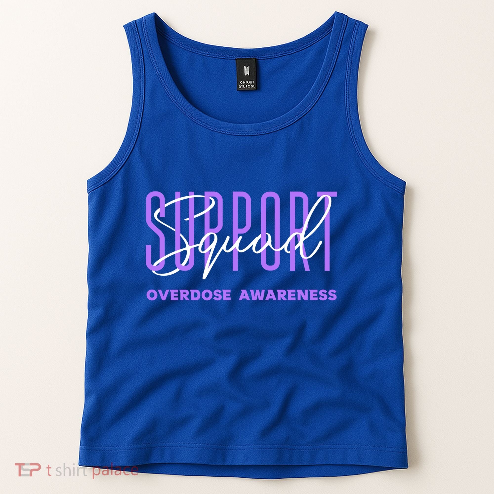 Overdose Awareness Month Support Squad Purple Ribbon Gift Tank Top