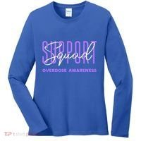 Overdose Awareness Month Support Squad Purple Ribbon Gift Women's Long Sleeve Shirt thumb 0