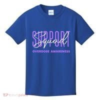 Overdose Awareness Month Support Squad Purple Ribbon Gift Kids T-Shirt thumb 0