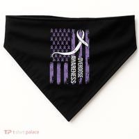 Overdose Awareness Month Flag Purple USA-Made Doggie Bandana thumb 0