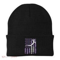 Overdose Awareness Month Flag Purple Beanie thumb 0