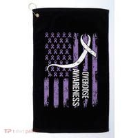 Overdose Awareness Month Flag Purple Golf Towel thumb 0