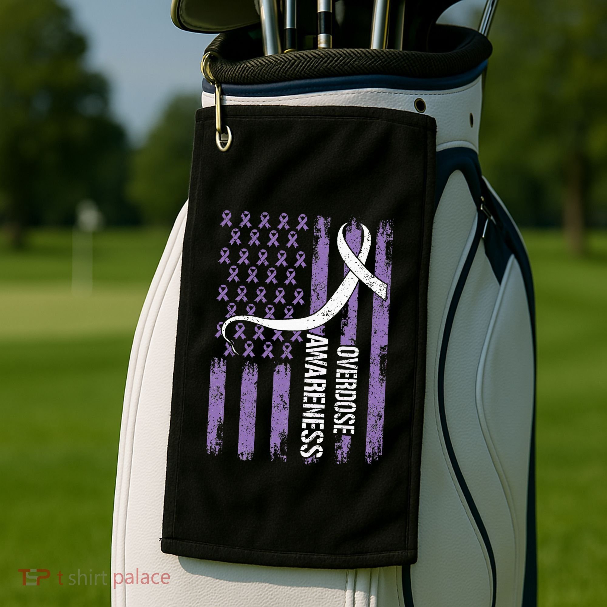 Overdose Awareness Month Flag Purple Golf Towel