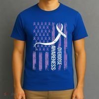 Overdose Awareness Month Flag Purple T-Shirt thumb 3