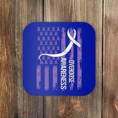 Overdose Awareness Month Flag Purple Coaster