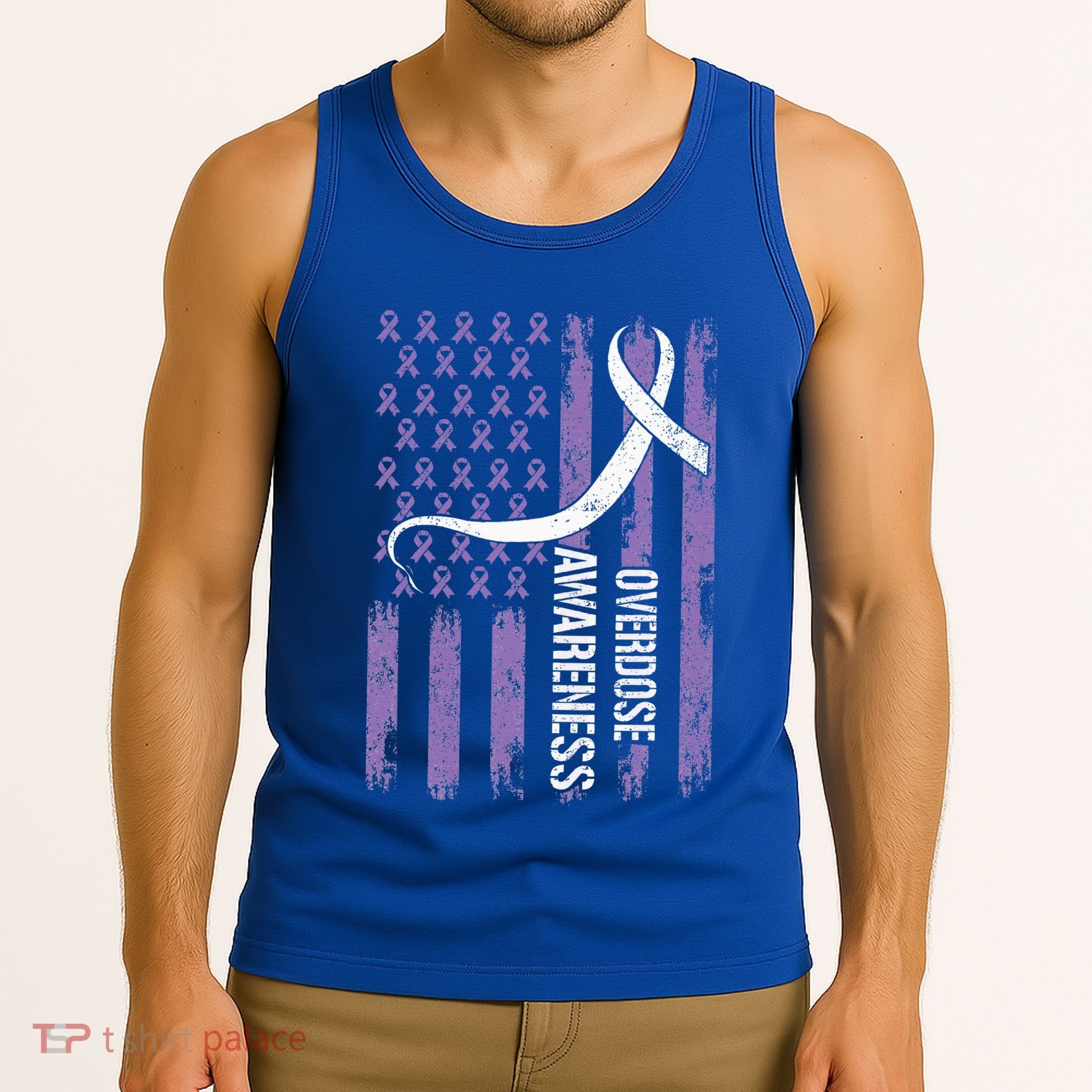 Overdose Awareness Month Flag Purple Tank Top