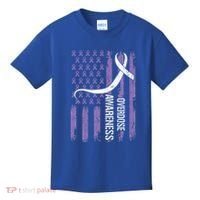 Overdose Awareness Month Flag Purple Kids T-Shirt thumb 0