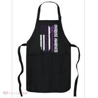 Overdose Awareness Noone Fights Alone Purple Ribbon Flag Apron thumb 0