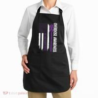 Overdose Awareness Noone Fights Alone Purple Ribbon Flag Apron thumb 2