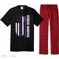 Overdose Awareness Noone Fights Alone Purple Ribbon Flag Pajama Set thumb 0
