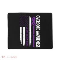 Overdose Awareness Noone Fights Alone Purple Ribbon Flag Mousepad thumb 0