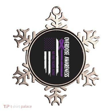 Overdose Awareness Noone Fights Alone Purple Ribbon Flag Ornament