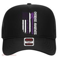 Overdose Awareness Noone Fights Alone Purple Ribbon Flag Hat thumb 0
