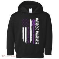 Overdose Awareness Noone Fights Alone Purple Ribbon Flag Toddler Hoodie thumb 0