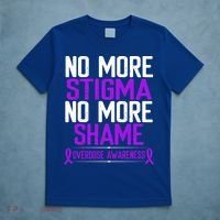 Overdose Awareness No More Stigma Shame Purple Ribbon Meaningful Gift T-Shirt thumb 5