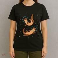Otter Astronaut Otter Gift Women Space Sea Otter T-Shirt thumb 4