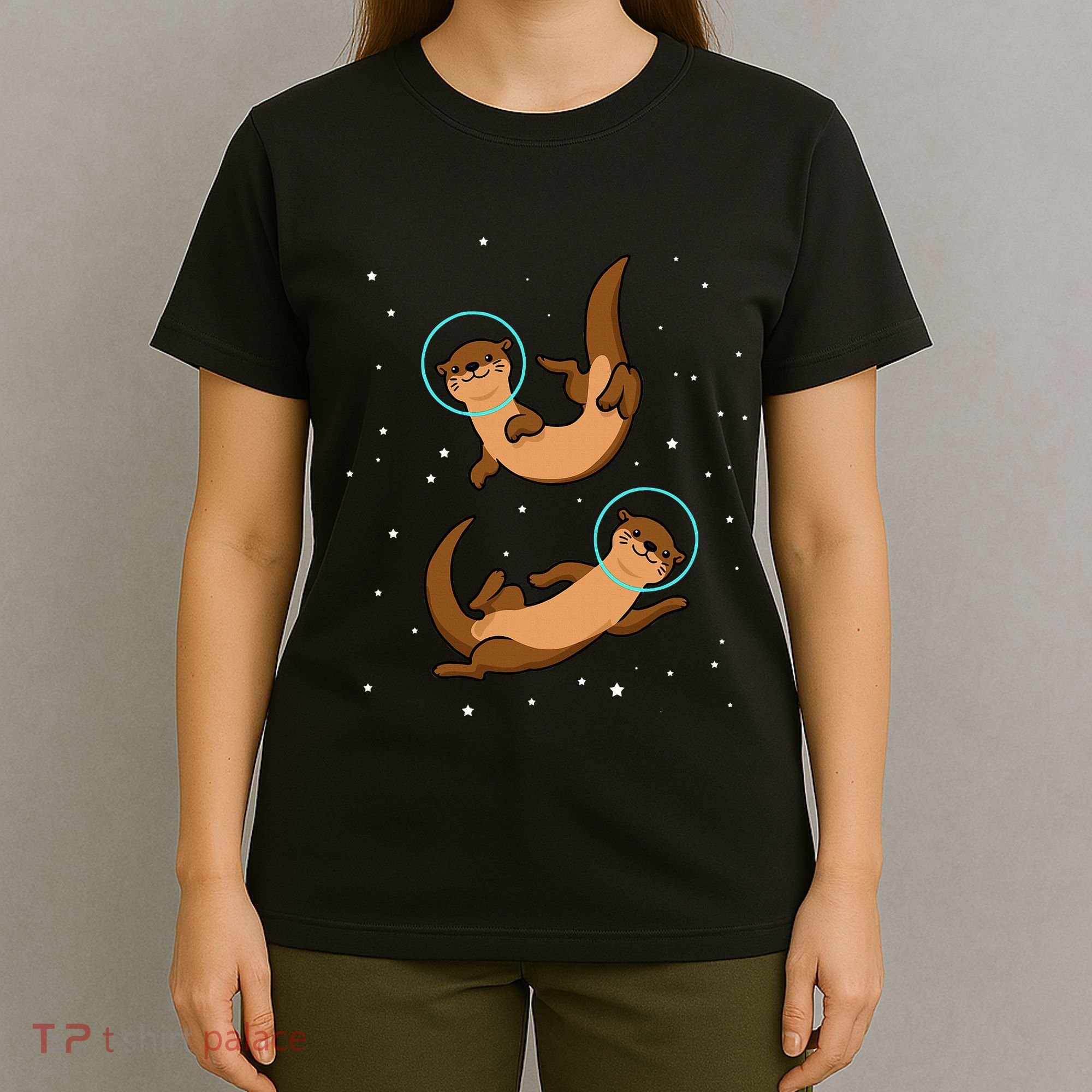 Otter Astronaut Otter Gift Women Space Sea Otter T-Shirt