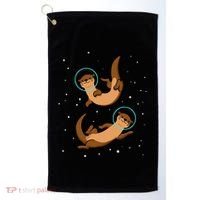 Otter Astronaut Otter Gift Women Space Sea Otter Golf Towel thumb 0