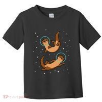 Otter Astronaut Otter Gift Women Space Sea Otter Toddler T-Shirt thumb 0