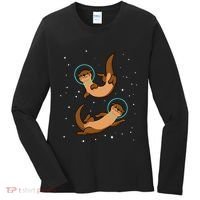 Otter Astronaut Otter Gift Women Space Sea Otter Women's Long Sleeve Shirt thumb 0