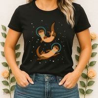 Otter Astronaut Otter Gift Women Space Sea Otter Women's T-Shirt thumb 2