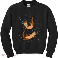 Otter Astronaut Otter Gift Women Space Sea Otter Kids Sweatshirt thumb 0