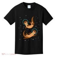 Otter Astronaut Otter Gift Women Space Sea Otter Kids T-Shirt thumb 0