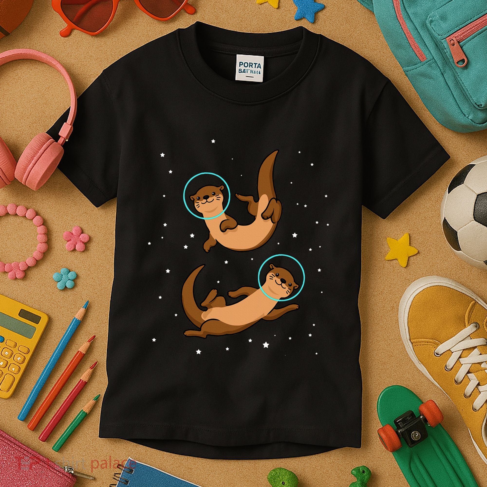 Otter Astronaut Otter Gift Women Space Sea Otter Kids T-Shirt