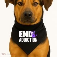 Overdose Awareness Overdose Awareness End Addiction USA-Made Doggie Bandana thumb 1