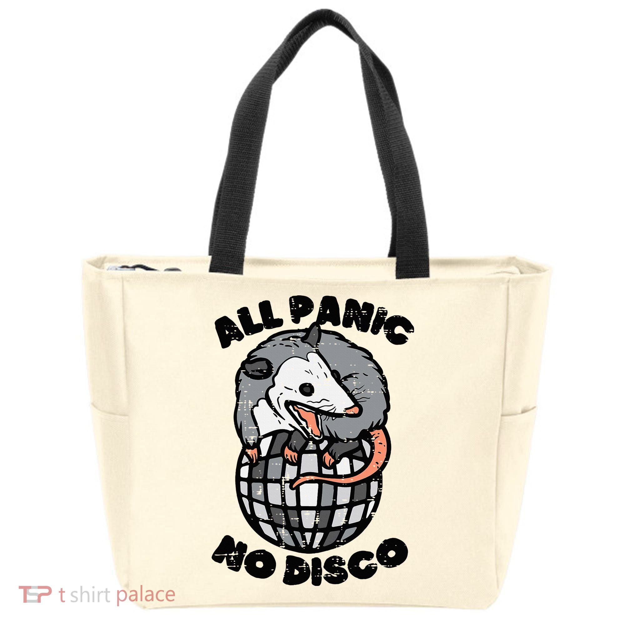 Opossum All Panic No Disco Funny Possum Scream Tote Bag