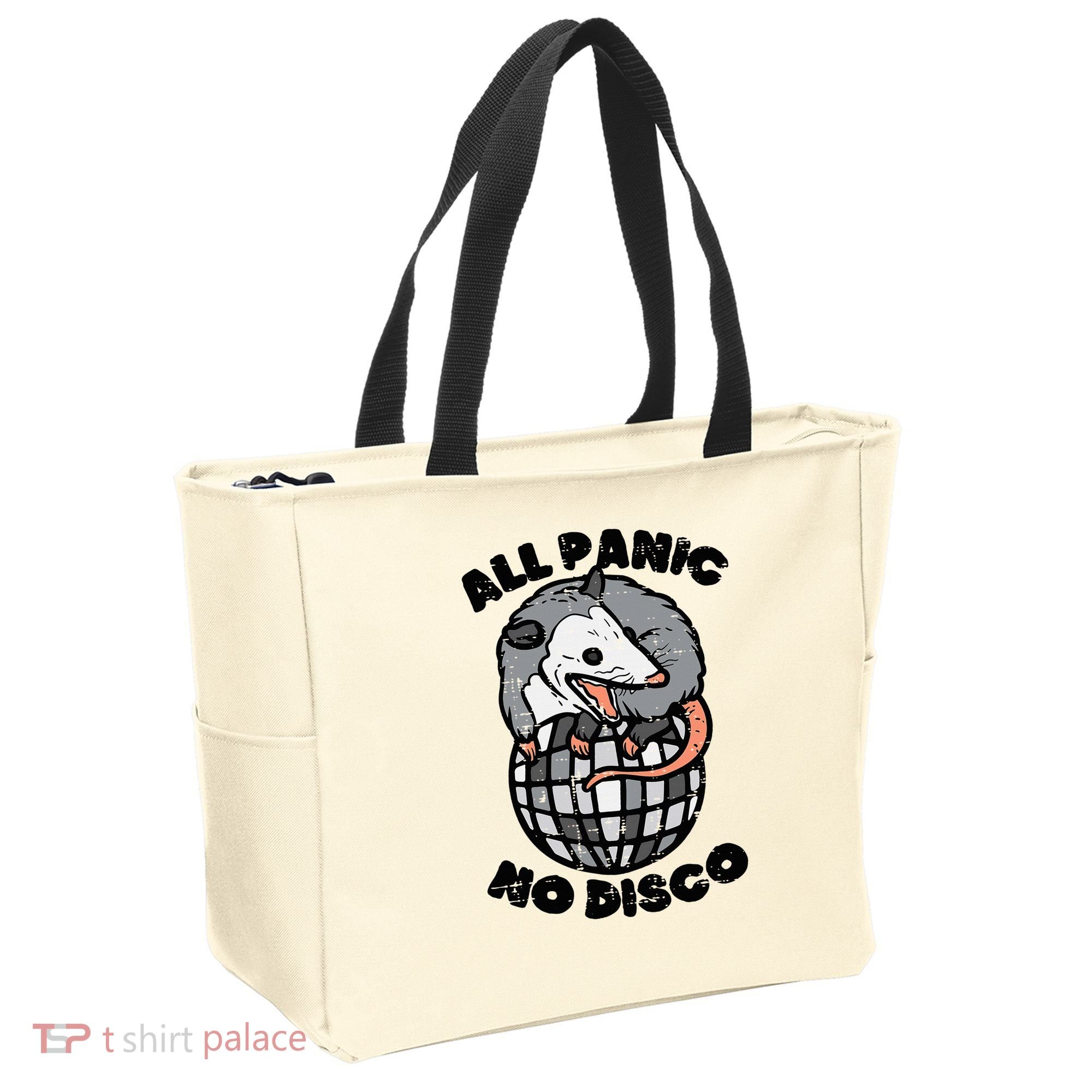 Opossum All Panic No Disco Funny Possum Scream Tote Bag