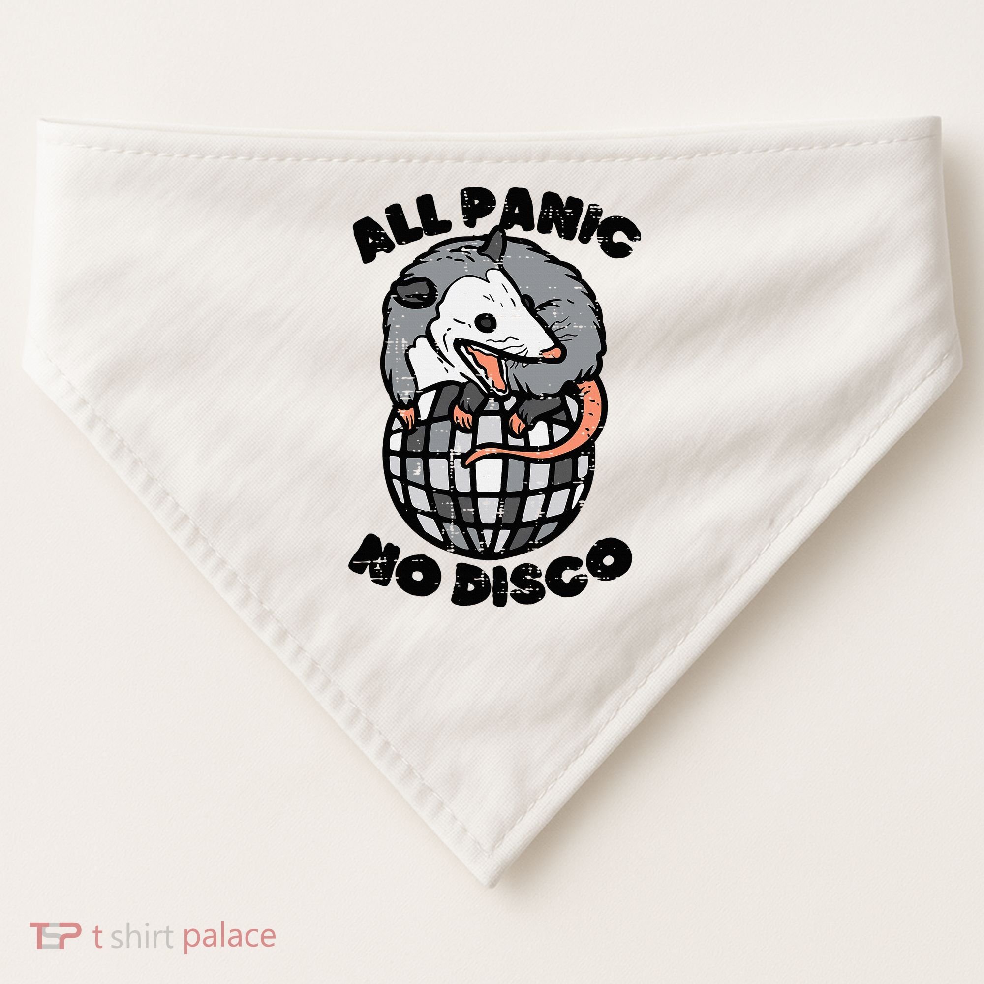 Opossum All Panic No Disco Funny Possum Scream USA-Made Doggie Bandana